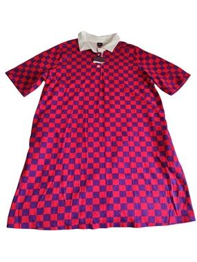 Rowing Blazers Target Size 1X Check Plaid Polo Shirt Dress